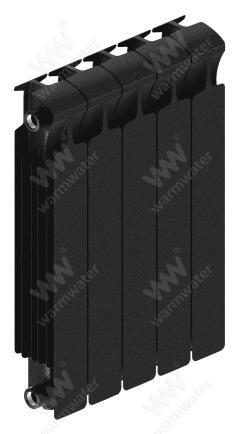 Радиатор биметаллический Rifar Monolit Ventil 500x5 секций, №89VR, черный (антрацит)