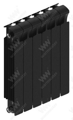 Радиатор биметаллический Rifar Monolit Ventil 500x6 секций, №89VR, черный (антрацит)