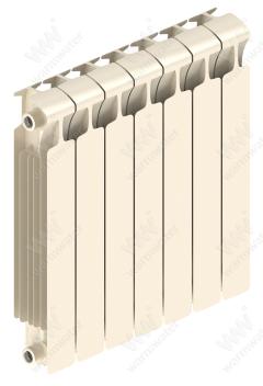Радиатор биметаллический Rifar Monolit Ventil 500x7 секций, №89VR, жемчужно-белый (айвори)