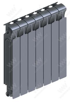 Радиатор биметаллический Rifar Monolit Ventil 500x7 секций, №89VR, серый (титан)