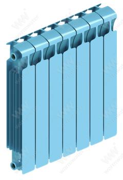 Радиатор биметаллический Rifar Monolit Ventil 500x7 секций, №89VR, синий (сапфир)