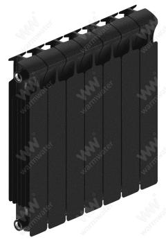 Радиатор биметаллический Rifar Monolit Ventil 500x7 секций, №89VR, черный (антрацит)