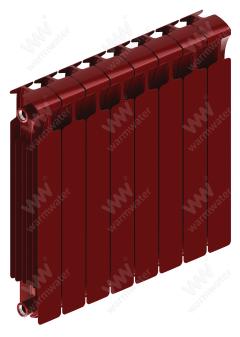 Радиатор биметаллический Rifar Monolit Ventil 500x8 секций, №89VR, красный (бордо)