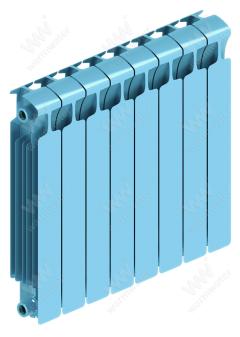 Радиатор биметаллический Rifar Monolit Ventil 500x8 секций, №89VR, синий (сапфир)