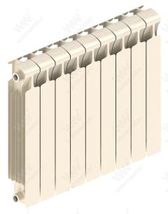 Радиатор биметаллический Rifar Monolit Ventil 500x9 секций, №89VR, жемчужно-белый (айвори)