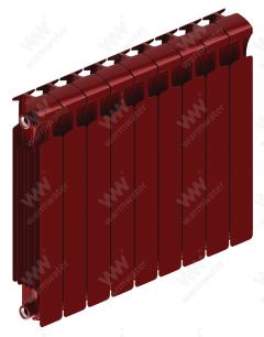 Радиатор биметаллический Rifar Monolit Ventil 500x9 секций, №89VR, красный (бордо)