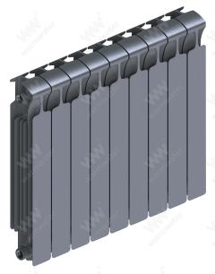Радиатор биметаллический Rifar Monolit Ventil 500x9 секций, №89VR, серый (титан)