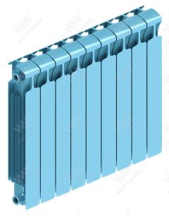 Радиатор биметаллический Rifar Monolit Ventil 500x9 секций, №89VR, синий (сапфир)