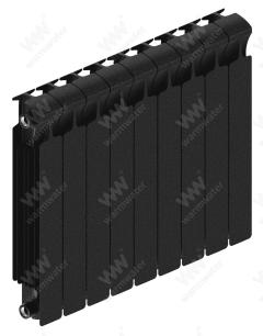 Радиатор биметаллический Rifar Monolit Ventil 500x9 секций, №89VR, черный (антрацит)