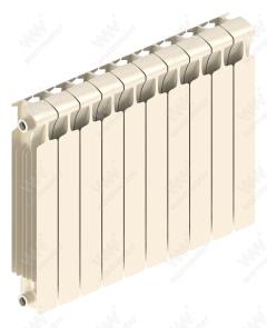 Радиатор биметаллический Rifar Monolit Ventil 500x10 секций, №89VR, жемчужно-белый (айвори)