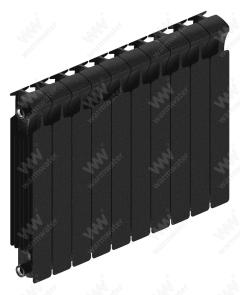 Радиатор биметаллический Rifar Monolit Ventil 500x10 секций, №89VR, черный (антрацит)