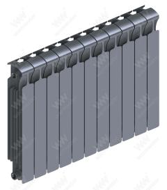 Радиатор биметаллический Rifar Monolit Ventil 500x11 секций, №89VR, серый (титан)