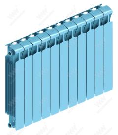 Радиатор биметаллический Rifar Monolit Ventil 500x11 секций, №89VR, синий (сапфир)