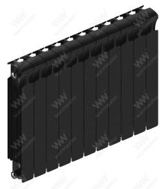 Радиатор биметаллический Rifar Monolit Ventil 500x11 секций, №89VR, черный (антрацит)