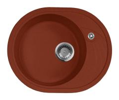 Мойка кухонная AquaGranitEx М-18L 570х460 мм, красный марс, мраморный композит