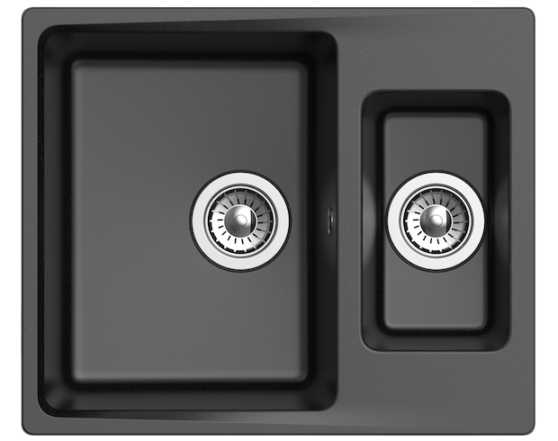 Мойка кухонная Ewigstein Gerd 60K 593х490 мм, черный, кварцевый композит