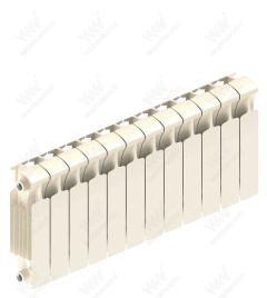 Радиатор биметаллический Rifar Monolit Ventil 350x15 секций, №89VR, жемчужно-белый (айвори)