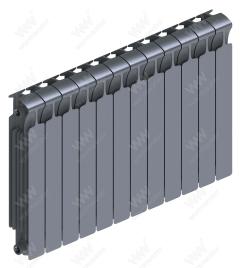 Радиатор биметаллический Rifar Monolit Ventil 500x12 секций, №89VR, серый (титан)