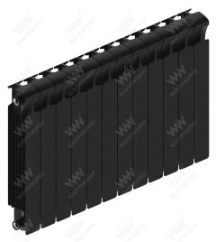 Радиатор биметаллический Rifar Monolit Ventil 500x12 секций, №89VR, черный (антрацит)