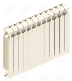 Радиатор биметаллический Rifar Monolit Ventil 500x13 секций, №89VR, жемчужно-белый (айвори)