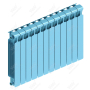 Радиатор биметаллический Rifar Monolit Ventil 500x13 секций, №89VR, синий (сапфир)
