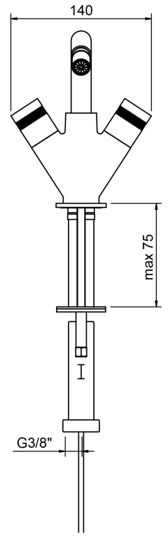 Смеситель для биде Treemme X-change, высота 136 мм, никель брашированный