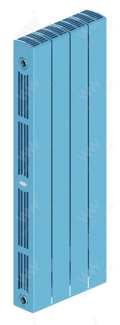 Радиатор биметаллический Rifar SUPReMO Ventil 800x4 секции, №89VR, синий (сапфир)