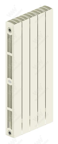 Радиатор биметаллический Rifar SUPReMO Ventil 800x5 секций, №89VR, жемчужно-белый (айвори)