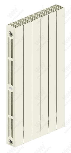 Радиатор биметаллический Rifar SUPReMO Ventil 800x6 секций, №89VR, жемчужно-белый (айвори)