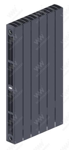 Радиатор биметаллический Rifar SUPReMO Ventil 800x6 секций, №89VR, серый (титан)