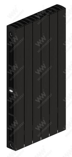 Радиатор биметаллический Rifar SUPReMO Ventil 800x6 секций, №89VR, черный (антрацит)