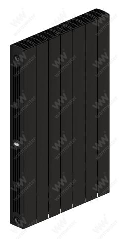 Радиатор биметаллический Rifar SUPReMO Ventil 800x7 секций, №89VR, черный (антрацит)