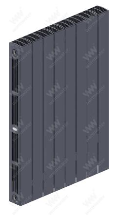Радиатор биметаллический Rifar SUPReMO Ventil 800x8 секций, №89VR, серый (титан)