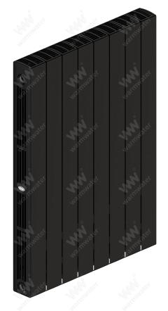 Радиатор биметаллический Rifar SUPReMO Ventil 800x8 секций, №89VR, черный (антрацит)