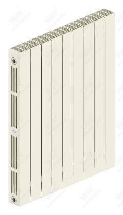 Радиатор биметаллический Rifar SUPReMO Ventil 800x9 секций, №89VR, жемчужно-белый (айвори)