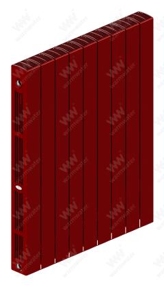 Радиатор биметаллический Rifar SUPReMO Ventil 800x9 секций, №89VR, красный (бордо)