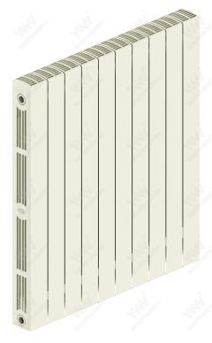 Радиатор биметаллический Rifar SUPReMO Ventil 800x10 секций, №89VR, жемчужно-белый (айвори)