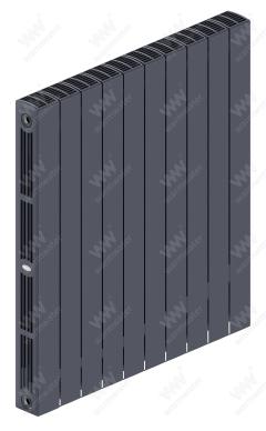 Радиатор биметаллический Rifar SUPReMO Ventil 800x10 секций, №89VR, серый (титан)