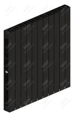 Радиатор биметаллический Rifar SUPReMO Ventil 800x11 секций, №89VR, черный (антрацит)