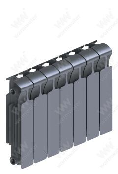 Радиатор биметаллический Rifar Monolit Ventil 350x7 секций, №69VL, серый (титан)