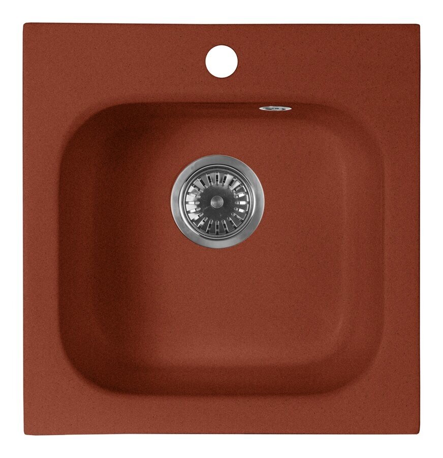 Мойка кухонная AquaGranitEx М-43 430х445 мм, красный марс, мраморный композит