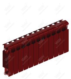 Радиатор биметаллический Rifar Monolit Ventil 350x22 секции, №89VR, красный (бордо)