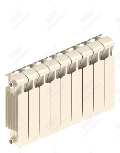 Радиатор биметаллический Rifar Monolit Ventil 350x9 секций, №69VL, жемчужно-белый (айвори)
