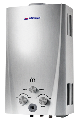 Газовый проточный водонагреватель Edisson Flame F20 D, серый