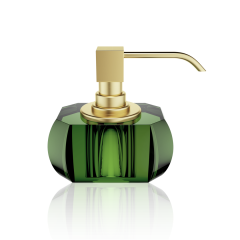 Дозатор жидкого мыла Decor Walther Kristall KR SSP, зеленый/золото матовое