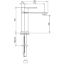 Cмеситель для умывальника Treemme 3.6, высота 105 мм, оружейный металл