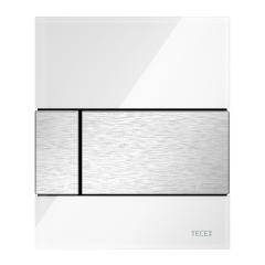 Панель смыва Tece TECEsquare, белый глянцевый, клавиша: нержавеющая сталь матовая