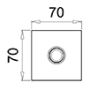 Держатель душа потолочный Almar Round & Square Rosette 300 мм, никель брашированный