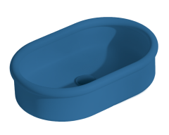 Раковина накладная ArtCeram Brera 600х400 мм, голубой матовый (blu avio opaco)