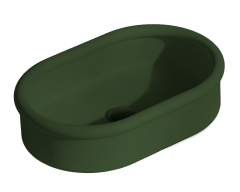 Раковина накладная ArtCeram Brera 600х400 мм, зеленый матовый (verde salvia opaco)
